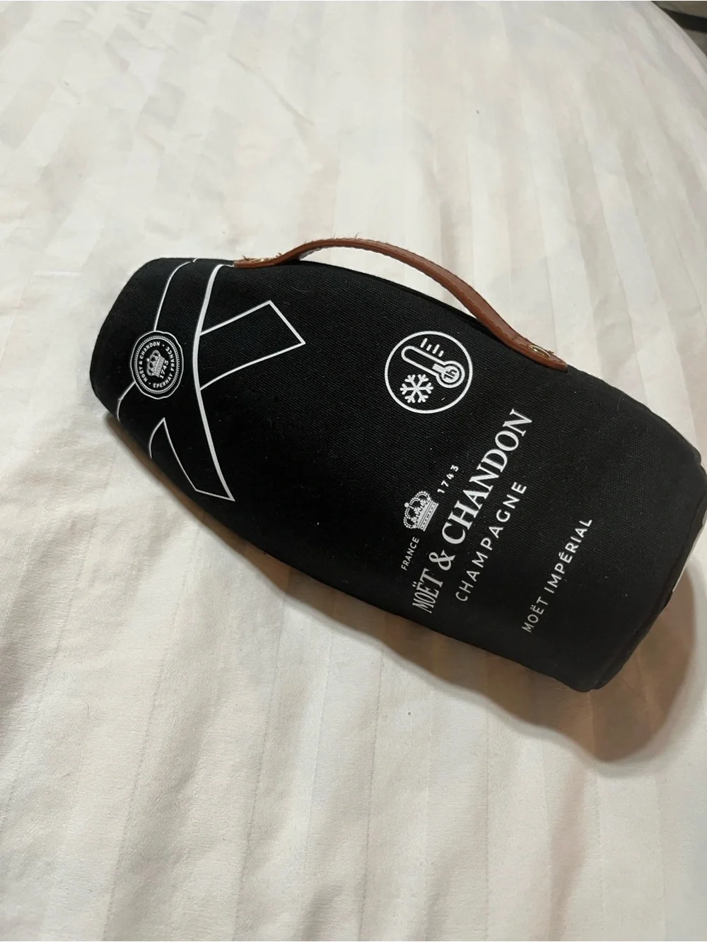 Black Canvas Bottle Carrier with Leather Handle 21-Sup